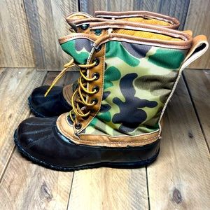 Vintage Sorel Kaufman Camouflage Wool Lined Duck Winter Snow Boots Sz. 9